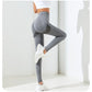 Dark Grey Size L High-Waisted Butt-Lifting Seamless Yoga Leggings for Women - Knitted Fitness Pants