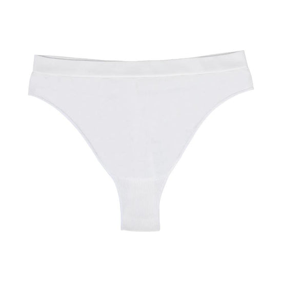 Size M White Comfortable  High-Waisted Thong Underwear - 3-Pack for Everyday Comfort
