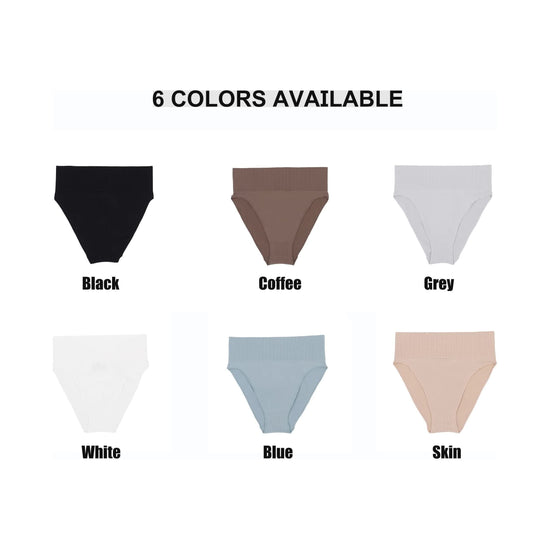3 Pcs Size L White Microfiber High-Waisted Thong Underwear with Tummy Control - Slimming Comfort