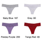 Size XL Lace-Trimmed Thong Underwear - 4-Pack in Baby Blue,Grey,Paisley Purple and Tange Red