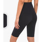 Size XL Black Seamless High-Waisted Yoga Shorts for Women - Tummy Control & Butt Lifting Fitness Shorts