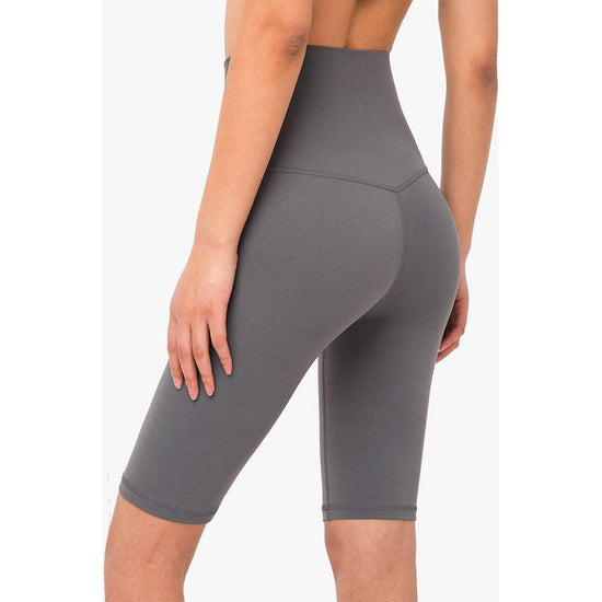 Size S Titanium Grey Seamless High-Waisted Yoga Shorts for Women - Tummy Control & Butt Lifting Fitness Shorts