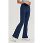Oil Blue High-Waisted Lycra Yoga Bell-Bottom Pants for Women – Tummy Control & Butt Lifting