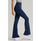 Oil Blue High-Waisted Lycra Yoga Bell-Bottom Pants for Women – Tummy Control & Butt Lifting