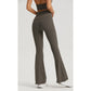 Black High-Waisted Lycra Yoga Bell-Bottom Pants for Women -Tummy Control & Butt Lifting