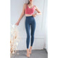 Size M Khaki High-Waisted Seamless Yoga Pants for Women - Tummy Control, Butt Lifting & Back Waistband Pocket