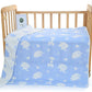 Blue Animal, 6-Layer Muslin Baby Blanket - Soft Cotton Bedding for Infants and Toddlers, 110x110 cm,