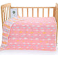 Pink Clouds, 6-Layer Muslin Baby Blanket - Soft Cotton Bedding for Infants and Toddlers, 110x110cm