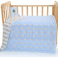 Blue Fish, 6-Layer Muslin Baby Blanket - Soft Cotton Bedding for Infants and Toddlers, 110x110cm