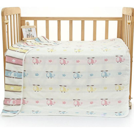 Airplane, 6-Layer Muslin Baby Blanket - Soft Cotton Bedding for Infants and Toddlers, 110x110cm