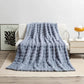 Grey 70*100cm Plush Toscana Rabbit Hair Throw Blanket - Soft Flannel Fleece for All Seasons, Perfect for Couch & Bed