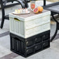 30L Green Foldable Storage Box with Wooden Lid - Multifunctional Car Organizer, Outdoor Folding Storage Container