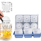 2 PCS Sphere & Square Ice Cube Tray (Pink) - Novelty Silicone Ice Maker for Whiskey Cocktails