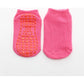 Rose Red 6-Pairs Adult Non-Slip Trampoline Socks - Colorful Anti-Skid Floor Socks with PVC Grip Dots, 35-42EU