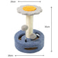 Blue Bold Flower Cat Scratching Post - Interactive Plush & Sisal Cat Toy with Teaser Balls