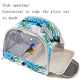 Stylish Leaf Print Clear View Bird Carrier - Portable Travel Cage with Perch & Tray for Parrots, Cockatiels & Small Pets