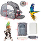 Stylish Leaf Print Clear View Bird Carrier - Portable Travel Cage with Perch & Tray for Parrots, Cockatiels & Small Pets