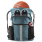 Blue Multi-Pocket Drawstring Backpack Gym Bag with Zipper Compartments, Bottle Holders & Reflective Strip