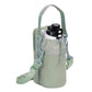 Green Stylish Water Bottle Carrier Bag with Phone Pocket, Key Clip & Adjustable Strap - Crossbody Sling Holder