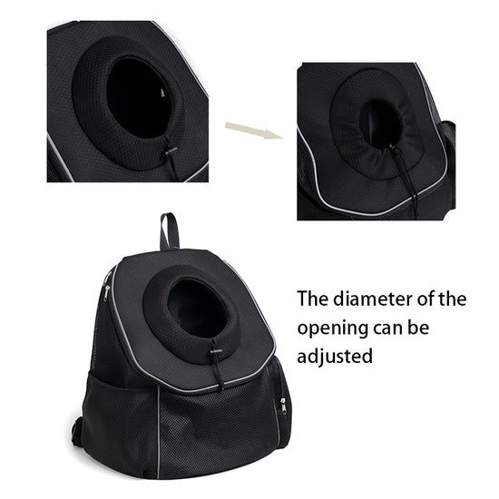 Black Breathable Mesh Pet Carrier Backpack - Head-Out Design for Small Dogs & Cats, Ventilated Travel Hiking Carrier Bag with Front Entry & Pockets