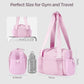 Stylish white Mini Gym Bag & Travel Tote - Compact Duffel with Wet Pocket, Luggage Sleeve & Multiple Compartments