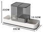 Grey 2-in-1 Automatic Pet Water and Food Dispenser - Gravity Feeder for Cats and Dogs