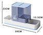Blue 2-in-1 Automatic Pet Water and Food Dispenser - Gravity Feeder for Cats and Dogs