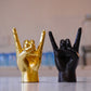 White Left Hand Resin Rock and Roll Hand Figurine - Stylish Desk and Living Room Decor