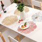 Gold Elegant Floral PVC Placemats - Set of 8, Durable & Stylish Table Mats (38cm)