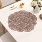 Bronze Color Elegant Floral PVC Placemats - Set of 8, Durable & Stylish Table Mats (38cm)