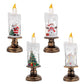 (A set of four) Festive Christmas Candle Lights with Snow Globe Decor - Perfect Creative Holiday Gift