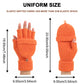 Navy Blue Winter Convertible Mittens - Warm Knitted 2-in-1 Fingerless Gloves with Flip Top Cover for Cold Weather