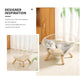 Luxury Transparent Cat Bed with Wooden Legs - Stylish Pet Nest