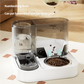 Automatic Pet Feeder and Water Bowl - 2-in-1 Grey Stainless Steel Bowl Cat Feeding Station