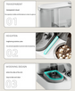 Automatic Pet Feeder and Water Bowl - 2-in-1 Grey Stainless Steel Bowl Cat Feeding Station