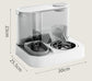 Automatic Pet Feeder and Water Bowl - 2-in-1 Grey Stainless Steel Bowl Cat Feeding Station