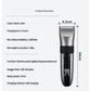 Cordless Electric Hair Clipper with LED Display - 8 Blue Adjustable Lengths