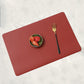 5 PCS Red Nordic Style Leather Placemat - Anti-Slip, Heat-Resistant Table Mat 30cm x 45cm