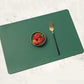 5 PCS Green Nordic Style Leather Placemat - Anti-Slip, Heat-Resistant Table Mat 30cm x 45cm