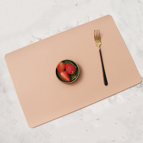 5 PCS Pink Nordic Style Leather Placemat - Anti-Slip, Heat-Resistant Table Mat 30cm x 45cm
