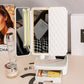 Elegant Tri-Fold Shell LED Vanity Mirror - Smart Makeup Gift with Storage & Illumination
