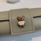 3 PCS Cute Bear PU Leather Glasses Case Large Capacity - Portable Protective Sunglasses Holder for Big Frames - Green Eyewear Storage Box