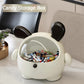 2PCS Black-Eared Cute Puppy Desktop Bin with Lid - Mini Trash Can & Storage Organiser - Kawaii Office Decor for Vanity & Home Office