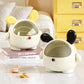 2PCS Pink + Rose red with polka dot Cute Puppy Desktop Bin with Lid - Mini Trash Can & Storage Organiser - Kawaii Office Decor for Vanity & Home Office