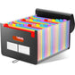 2 PCS A4 Expanding File Folder with Rainbow Interior - 25 Pockets Portable Document Organizer, Accordion Style Business and School File Bag with Elastic Cord Closure