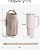Black Quilted Water Bottle Carrier Bag with Large Phone Pocket - Insulated Tumbler Pouch with Adjustable Shoulder Strap - Crossbody Water Bottle Holder for18oz to 64ozTumblers, Gym, and Travel
