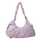 Purple Large Capacity Ruched Travel Duffel Bag - Stylish Yoga Mat Storage Shoulder Bag - Lightweight Gym Fitness Tote with Drawstring Detail for Weekend Getaways and Sports