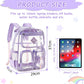Heavy Duty Clear Transparent Backpack with Purple - Large Capacity PVC Bookbag for School, Stadium, and Gym - Fits 16-Inch Laptop, Binders and A4 Books