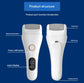 White Professional Electric Foot Callus Remover - Rechargeable Pedicure Tool with 3 Adjustable Speeds, Smart LED Display, and 3 Replaceable Grinding Heads for Smooth Feet
