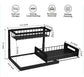 2-Tier Under Sink Organizer and Storage - Heavy Duty Metal Pull-Out Cabinet Organizer, L-Shaped Sliding Drawer Rack for Kitchen, Bathroom, and Pantry - Black